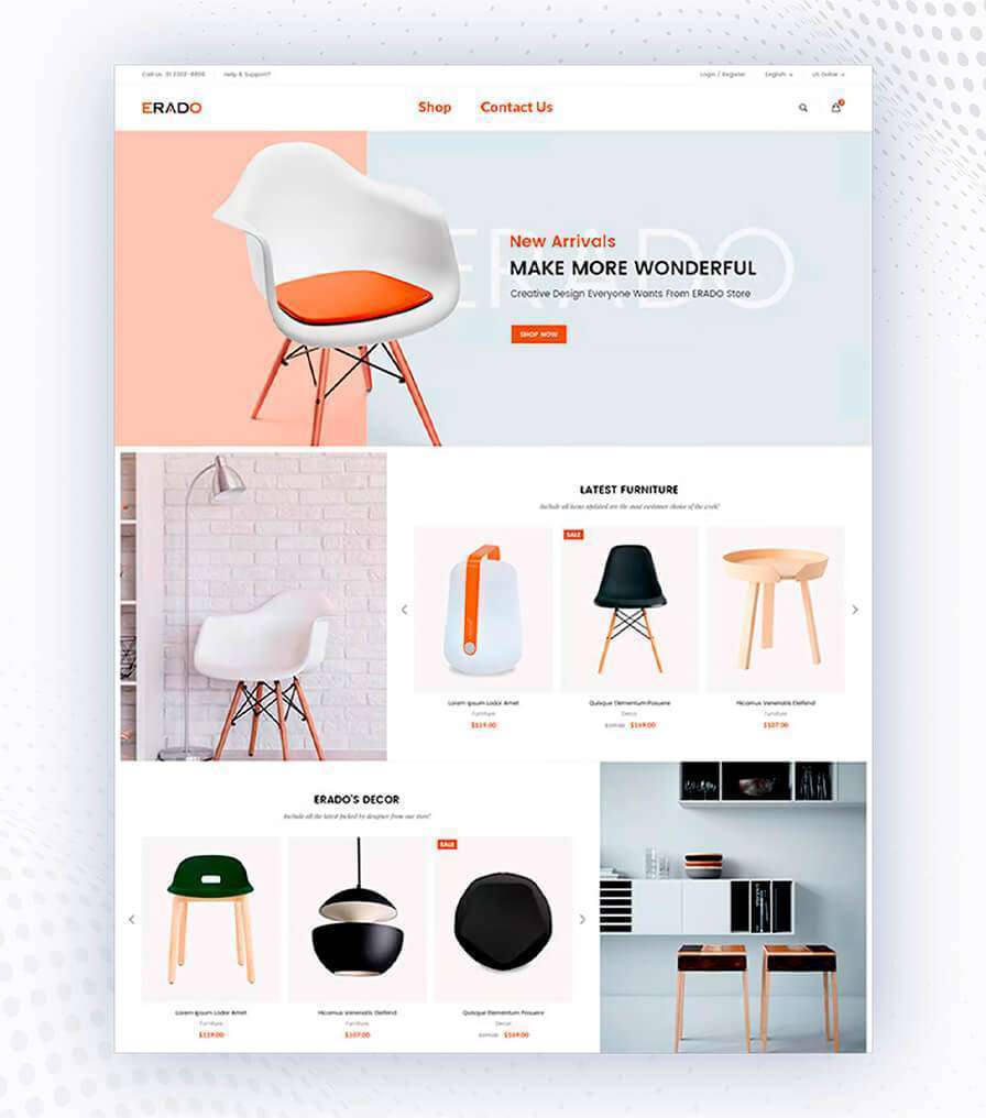 Website design for a furniture store showcasing modern layouts and user-friendly features by 911MYWEB Online Store Solutions.