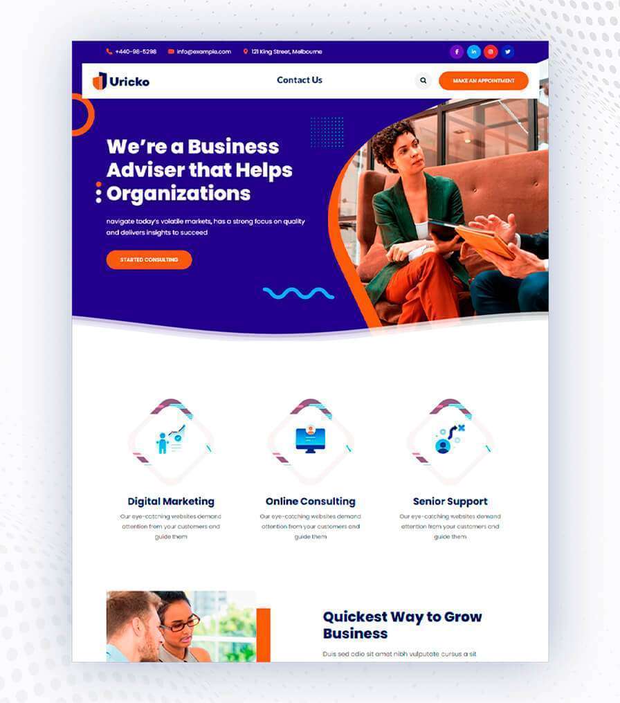 Website design for 911MYWEB, showcasing business solutions with a modern and user-friendly layout.